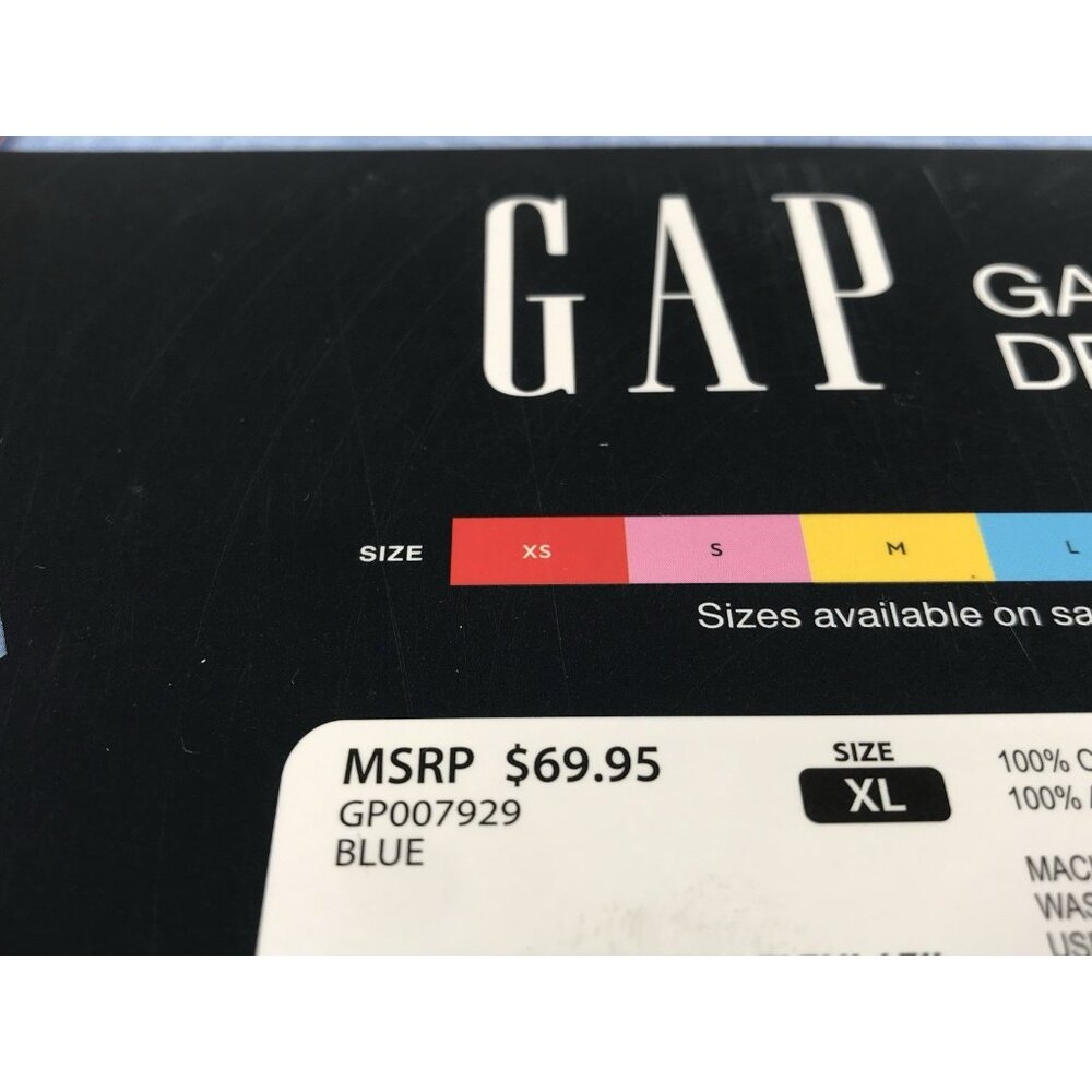 Gap Women's Gauze Tiered Dress Size XL Blue Short Sleeve BOHO V Neck - Picture 7 of 10